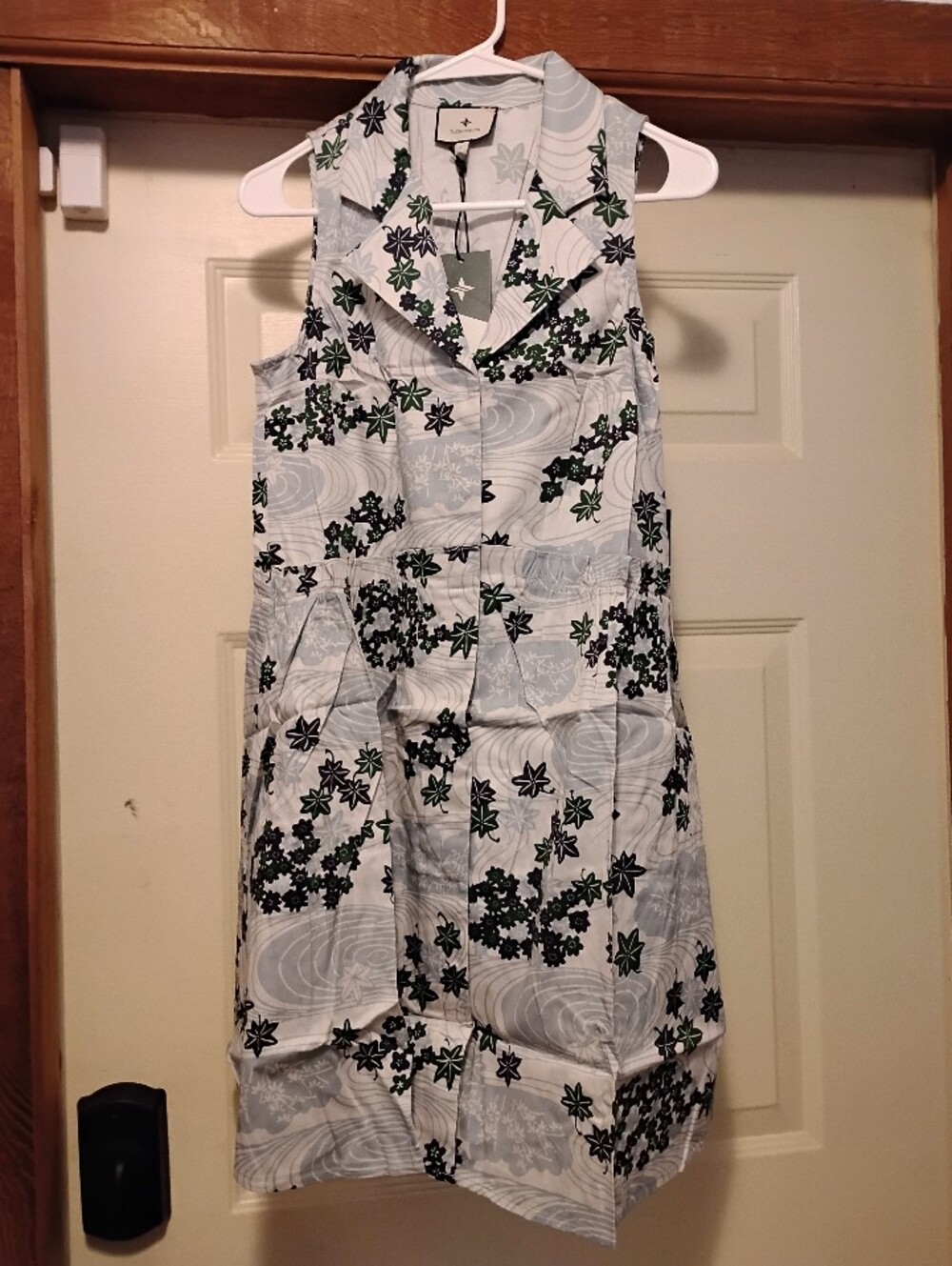 NWT Tuckernuck Royal Provence Breeze Floral Shirt Dress In Blue Size Small